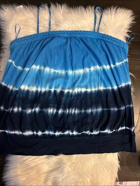 Lane Bryant Blue Tie-Dye Spaghetti Strap Camisole